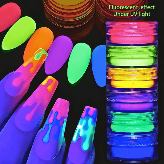 6 Box sets of Pearl, Mirrored, Metallic, Chameleon or Neon Chrome Nail Powder