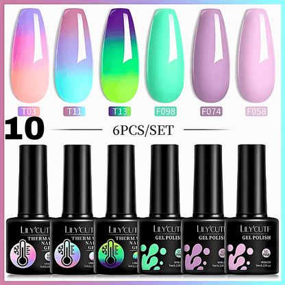 7ML 6PCS Winter Series Color Changing Thermal Gel Nail Polish