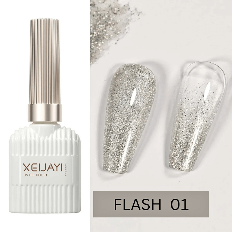 15ML Translucent Flash and Explosive Flash Reflective Glitter Gel Top Coat