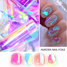 Load image into Gallery viewer, Aurora Holographic Shattered Glass Nail Foil
