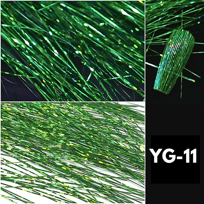 1 Bag 3D Fluorescent Laser Glitter Thread Nail Decals