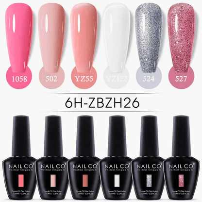 6pcs Ice Transparent Jelly Nail Gel Polish