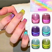 Load image into Gallery viewer, 7ml Rainbow Crystal Double Light Cat Magnetic Gel
