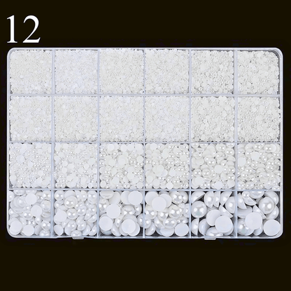 2800pcs Luxury Diamond, Rhinestone, Crystal Nail Art Decorations