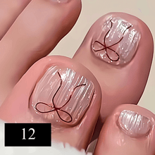 Load image into Gallery viewer, 24pcs Summer  Press on False Toe Nails
