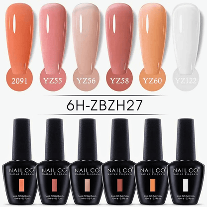 6pcs Ice Transparent Jelly Nail Gel Polish