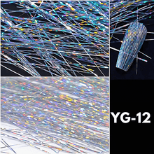 Load image into Gallery viewer, 1 Bag 3D Fluorescent Laser Glitter Thread Nail Decals
