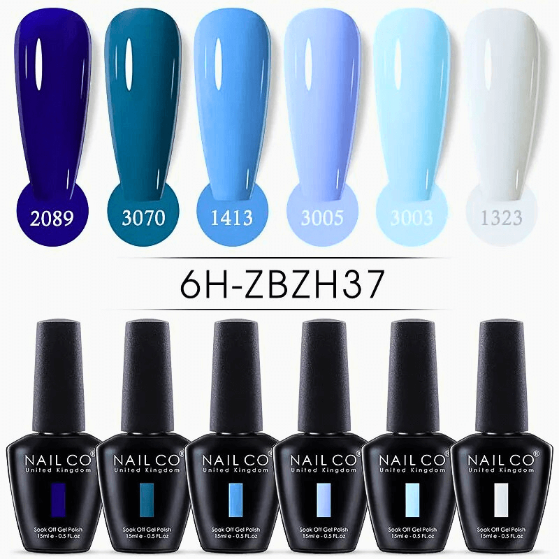 6pcs Ice Transparent Jelly Nail Gel Polish