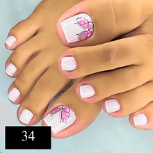 Load image into Gallery viewer, 24pcs Summer  Press on False Toe Nails
