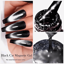 Load image into Gallery viewer, 7ml 9D Black Crystal Cat Magnetic Gel Nail Polish
