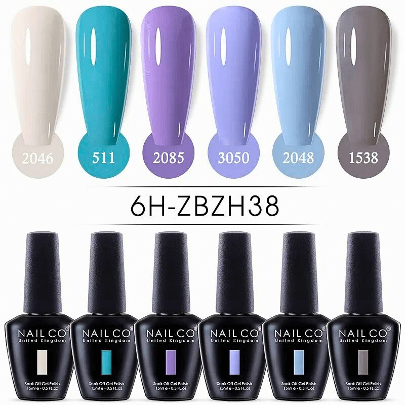 6pcs Ice Transparent Jelly Nail Gel Polish