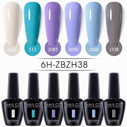 6pcs Ice Transparent Jelly Nail Gel Polish