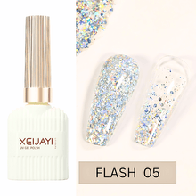 Load image into Gallery viewer, 15ML Translucent Flash and Explosive Flash Reflective Glitter Gel Top Coat
