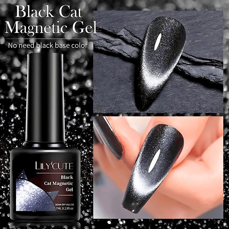 7ml 9D Black Crystal Cat Magnetic Gel Nail Polish