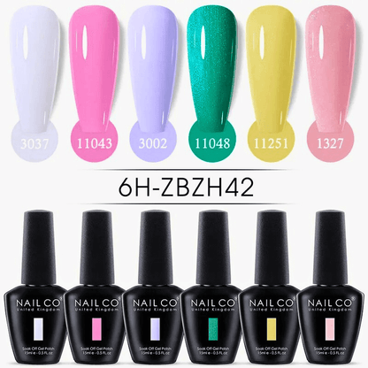 6pcs Ice Transparent Jelly Nail Gel Polish