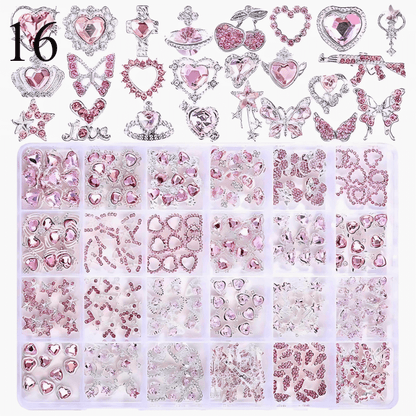 2800pcs Luxury Diamond, Rhinestone, Crystal Nail Art Decorations