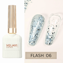 Load image into Gallery viewer, 15ML Translucent Flash and Explosive Flash Reflective Glitter Gel Top Coat
