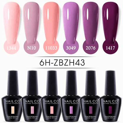 6pcs Ice Transparent Jelly Nail Gel Polish