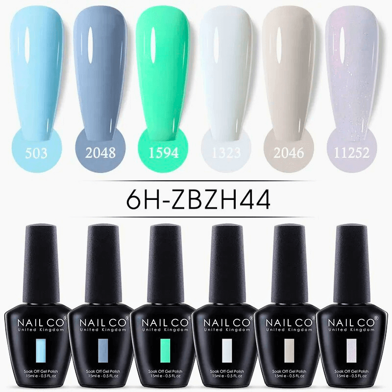 6pcs Ice Transparent Jelly Nail Gel Polish