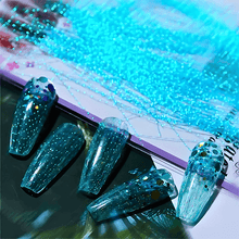 Load image into Gallery viewer, 1 Bag 3D Fluorescent Laser Glitter Thread Nail Decals
