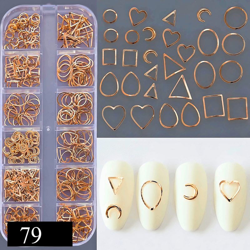 12Grid/box  1/2/3/5mm Flatback Nail Charms