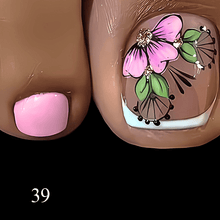 Load image into Gallery viewer, 24pcs Summer  Press on False Toe Nails
