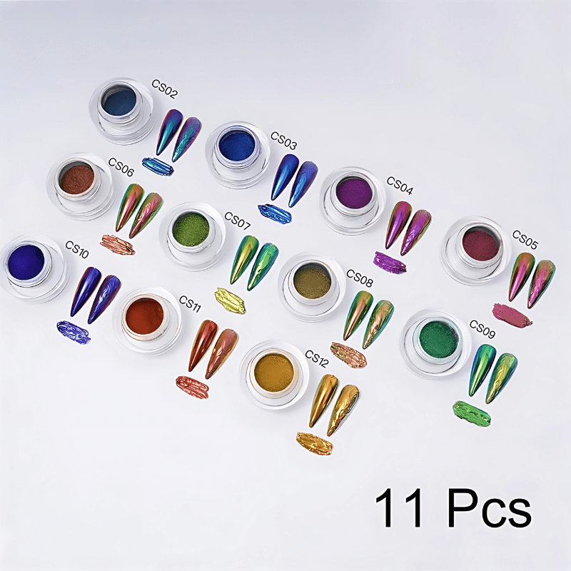 11 Color Set Chameleon Chrome Mirror Powder