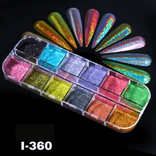 Load image into Gallery viewer, Nail Glitter - Nail Sequins 12 Grid Combo Palettes
