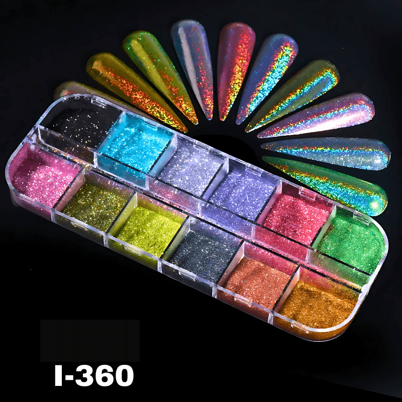 Nail Glitter - Nail Sequins 12 Grid Combo Palettes