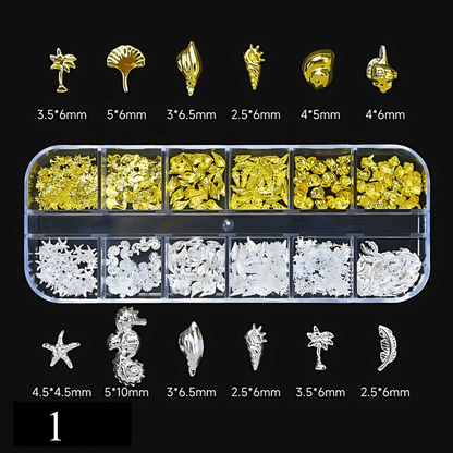 12Grid/box  1/2/3/5mm Flatback Nail Charms