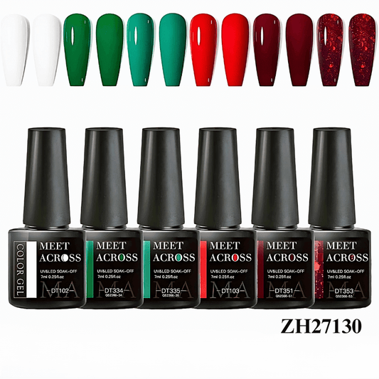 6pcs Colorful Sparkle Gel Nail Polish Kit