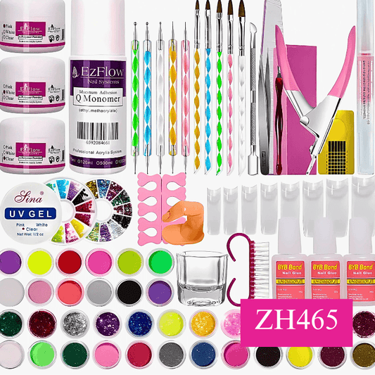 Acrylic Nail Art Kit with UV Nail Dryer, Light Polishing Tools and Electric Nail Drill (zh468)