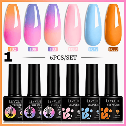 7ML 6PCS Winter Series Color Changing Thermal Gel Nail Polish