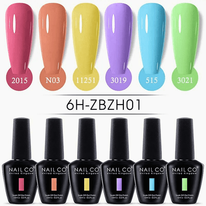 6pcs Ice Transparent Jelly Nail Gel Polish