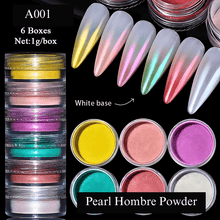 Load image into Gallery viewer, 6 Box sets of Pearl, Mirrored, Metallic, Chameleon or Neon Chrome Nail Powder
