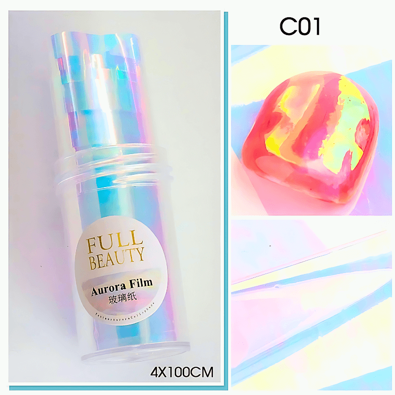 Aurora Holographic Shattered Glass Nail Foil