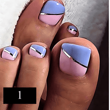 Load image into Gallery viewer, 24pcs Summer  Press on False Toe Nails
