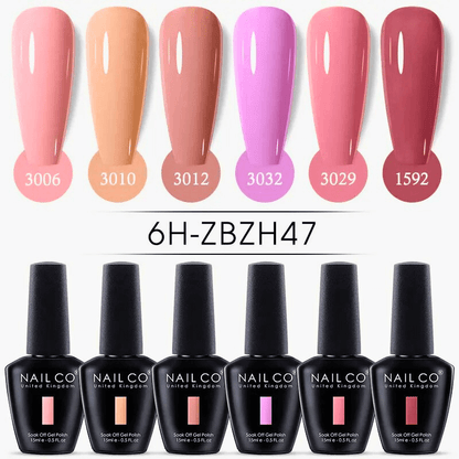 6pcs Ice Transparent Jelly Nail Gel Polish