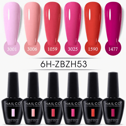 6pcs Ice Transparent Jelly Nail Gel Polish