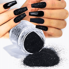 Load image into Gallery viewer, Black Candy Sand Sugar Nail Powder
