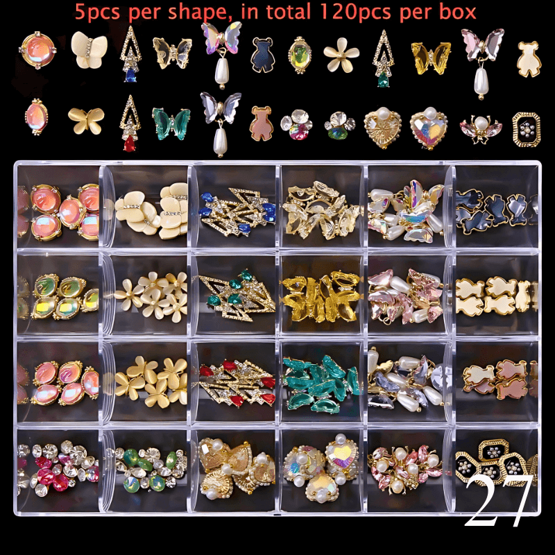 2800pcs Luxury Diamond, Rhinestone, Crystal Nail Art Decorations