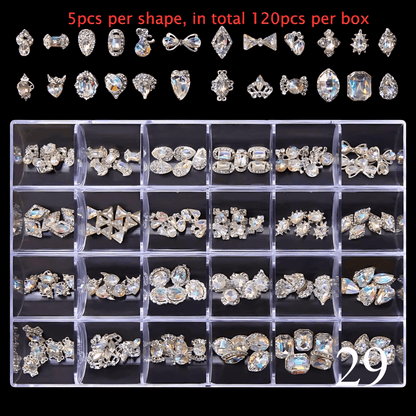 2800pcs Luxury Diamond, Rhinestone, Crystal Nail Art Decorations