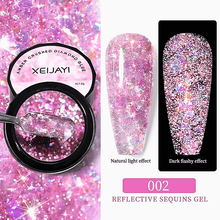 Load image into Gallery viewer, 8ml Amber Reflective Sequins Gel Nail Polish Gel
