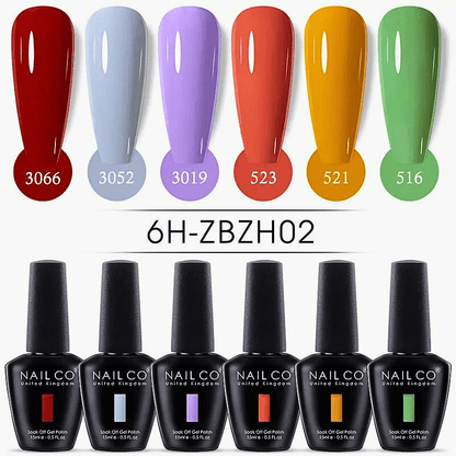 6pcs Ice Transparent Jelly Nail Gel Polish