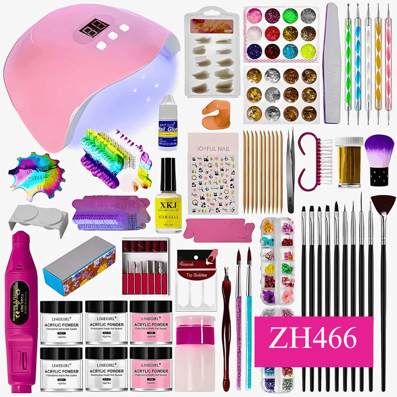 Acrylic Nail Art Kit with UV Nail Dryer, Light Polishing Tools and Electric Nail Drill (zh468)