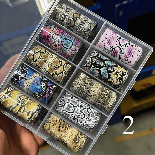 10 Rolls Leopard/Snake Skin Print Nail Decal Paper