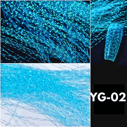 1 Bag 3D Fluorescent Laser Glitter Thread Nail Decals