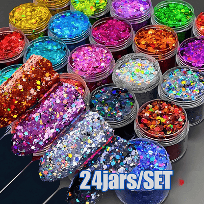 24 Color 3D Velvet Flocking Nail Powder