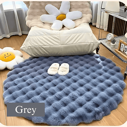 Incredibly Soft  Fluffy Soft  Round  Faux Rabbit Area Rug