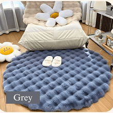 Load image into Gallery viewer, Incredibly Soft  Fluffy Soft  Round  Faux Rabbit Area Rug
